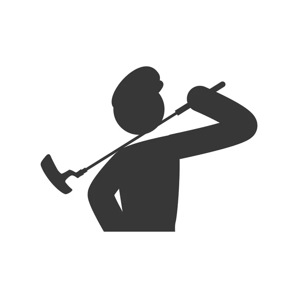 Golfschläger und Piktogramm-Symbol. Sportkonzept. Vektorgrafik — Stockvektor
