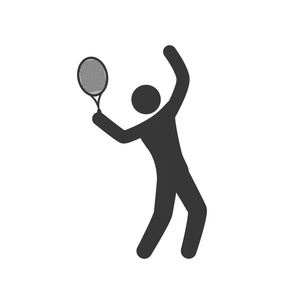 Tennis racket en pictogram icoon. Sport concept. Vectorafbeelding — Stockvector