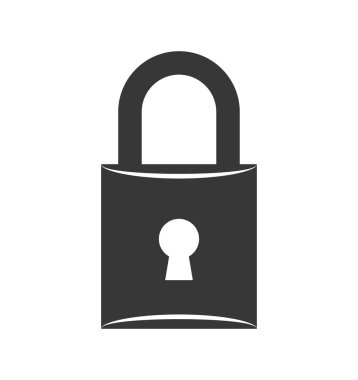 Asma kilit simgesi. Güvenlik ve Koruma bakımı. Vektör grafiği