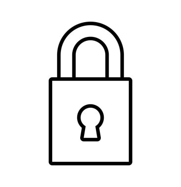 Asma kilit simgesi. Güvenlik ve Koruma bakımı. Vektör grafiği