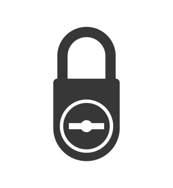 Asma kilit simgesi. Güvenlik ve Koruma bakımı. Vektör grafiği