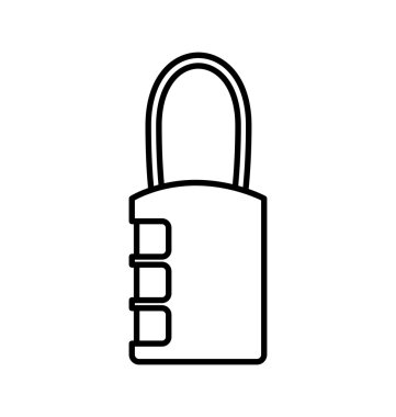 Asma kilit simgesi. Güvenlik ve Koruma bakımı. Vektör grafiği