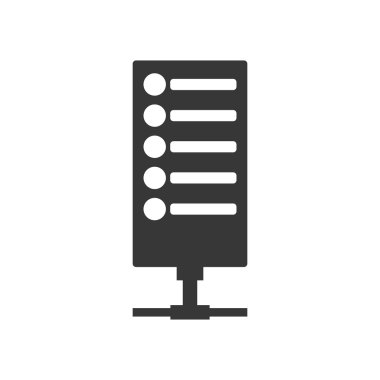 Web barındırma simgesi. Güvenlik ve koruma bakımı. Vektör grafiği