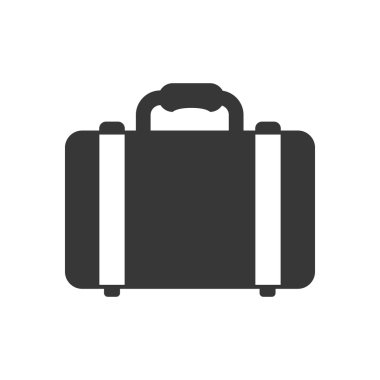 Çanta siluet simge. Tasarım seyahat. Vektör grafiği