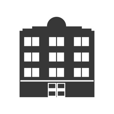 Bina siluet simge. Otel tasarımı. Vektör grafiği