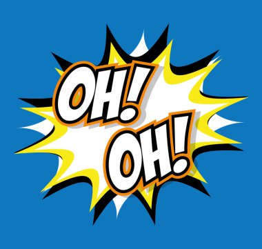 Oh Bubble simgesi. Pop art tasarımı. Vektör grafiği
