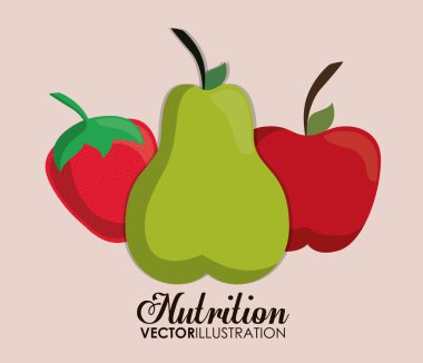 Gıda simgesi seti. Beslenme ve Organik tasarım. Vektör grafiği