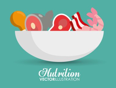 Gıda simgesi seti. Beslenme ve Organik tasarım. Vektör grafiği