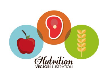 Gıda simgesi seti. Beslenme ve Organik tasarım. Vektör grafiği