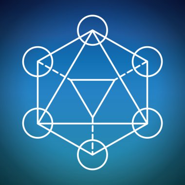 Kutsal geometri simgesi. Beyaz Şekil tasarımı. Vektör grafiği