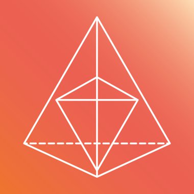 Kutsal geometri simgesi. Beyaz Şekil tasarımı. Vektör grafiği