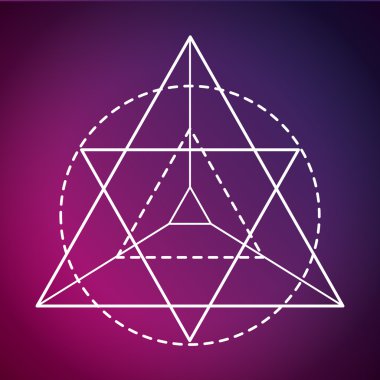 Kutsal geometri simgesi. Beyaz Şekil tasarımı. Vektör grafiği