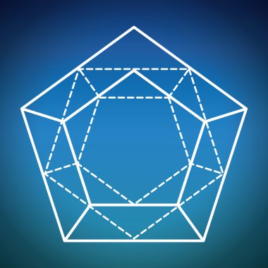 Kutsal geometri simgesi. Beyaz Şekil tasarımı. Vektör grafiği