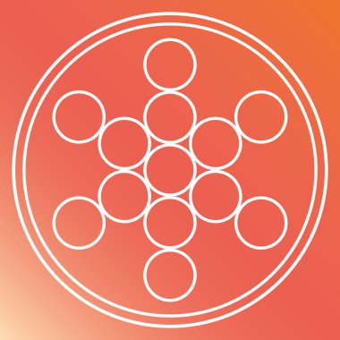 Kutsal geometri simgesi. Beyaz Şekil tasarımı. Vektör grafiği