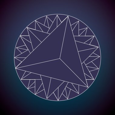 Kutsal geometri simgesi. Beyaz Şekil tasarımı. Vektör grafiği