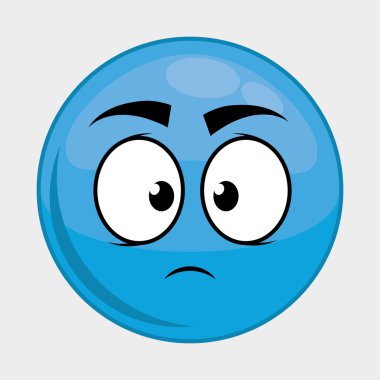 Karikatür yüz simgesi. İfade tasarımı. Vektör grafiği