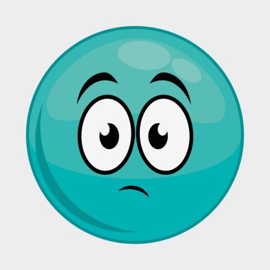 Karikatür yüz simgesi. İfade tasarımı. Vektör grafiği