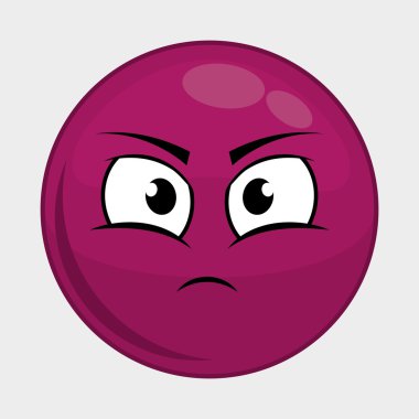 Karikatür yüz simgesi. İfade tasarımı. Vektör grafiği