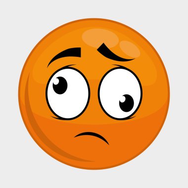 Karikatür yüz simgesi. İfade tasarımı. Vektör grafiği