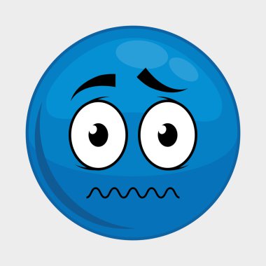 Karikatür yüz simgesi. İfade tasarımı. Vektör grafiği