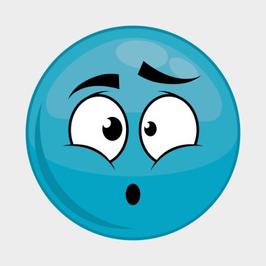 Karikatür yüz simgesi. İfade tasarımı. Vektör grafiği