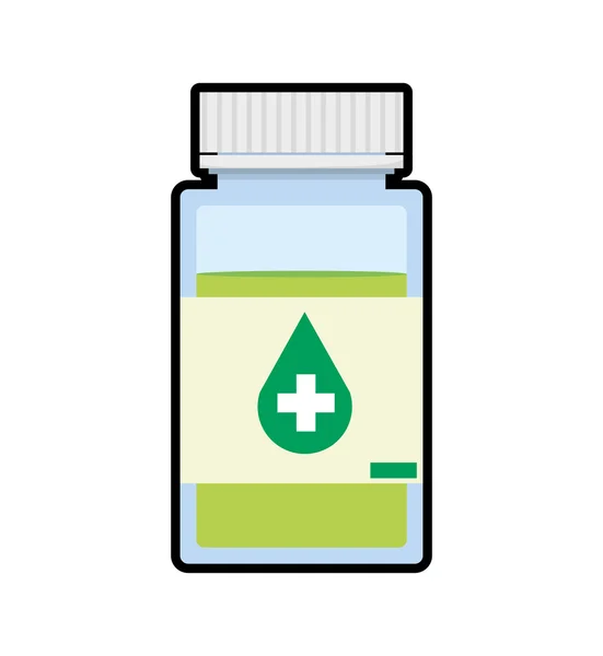 Icona del barattolo delle medicine. Assistenza medica e sanitaria. Grafico vettoriale — Vettoriale Stock