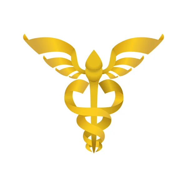 Икона Кадучея. Медицинская и медицинская помощь. Векторная графика — стоковый вектор
