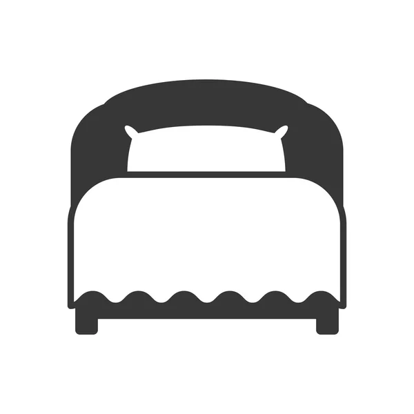 Значок кровати. Дизайн комнаты. Векторная графика — стоковый вектор