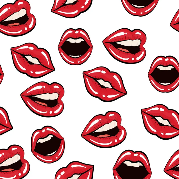 Ikona kobiece usta. Pop-art design. Grafika wektorowa — Wektor stockowy