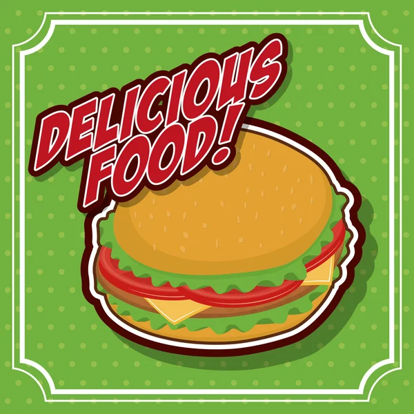 Icono de hamburguesa. Producto de comida rápida. Gráfico vectorial — Archivo Imágenes Vectoriales