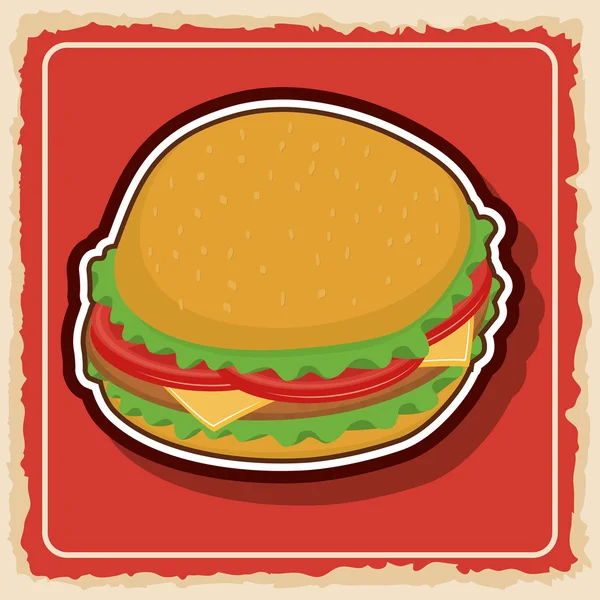 Icono de hamburguesa. Producto de comida rápida. Gráfico vectorial — Archivo Imágenes Vectoriales