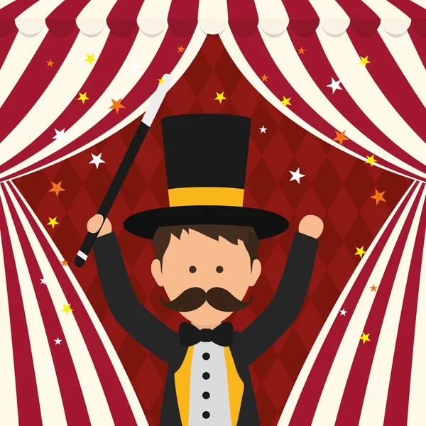 Magician icon. Circus and Carnival design. Vector graphic — Stock Vector