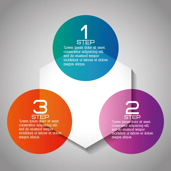 Ícone infográfico. Passos de design. Gráfico vetorial — Vetor de Stock