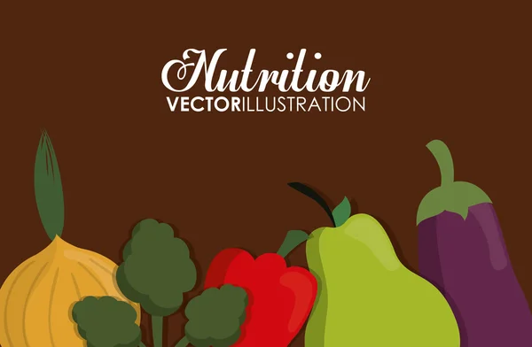 Mat Ikonuppsättning. Nutrition och ekologisk design. Vektorgrafik — Stock vektor