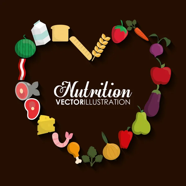 Lebensmittel-Icon gesetzt. Ernährung und organisches Design. Vektorgrafik — Stockvektor