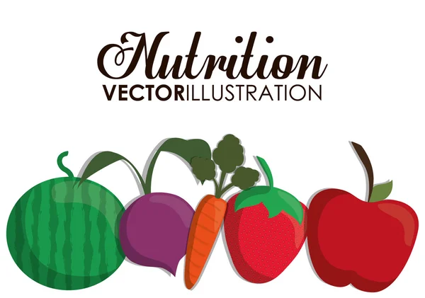 Mat Ikonuppsättning. Nutrition och ekologisk design. Vektorgrafik — Stock vektor