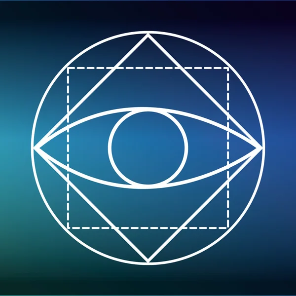 Ікона священної геометрії. Дизайн білої форми. Векторна графіка — стоковий вектор