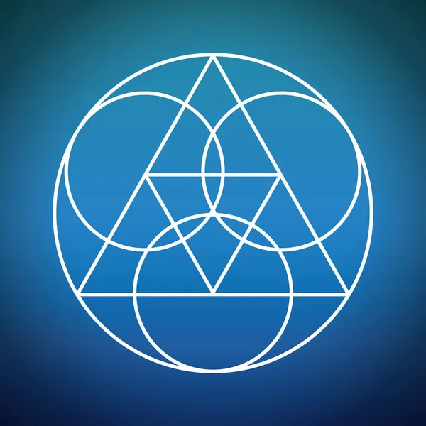 Icono de geometría sagrada. Diseño de forma blanca. Gráfico vectorial — Vector de stock