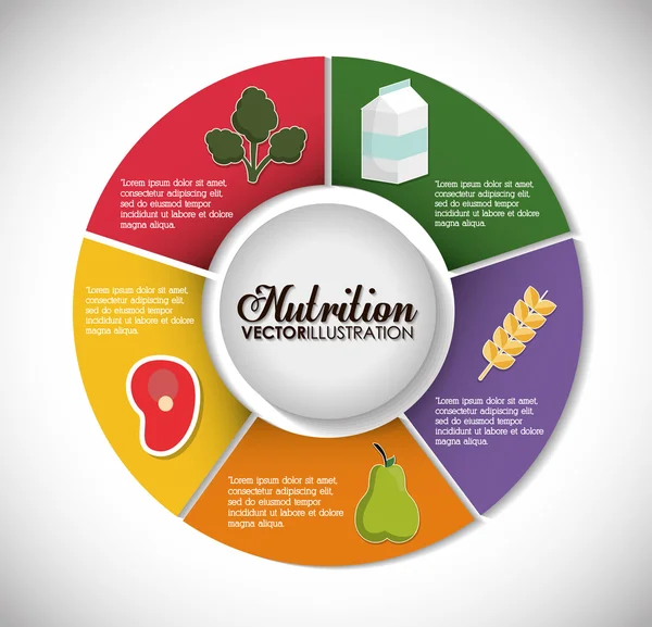 Infografik-Symbol. Ernährung und Bio-Lebensmittel. Vektorgrafik — Stockvektor