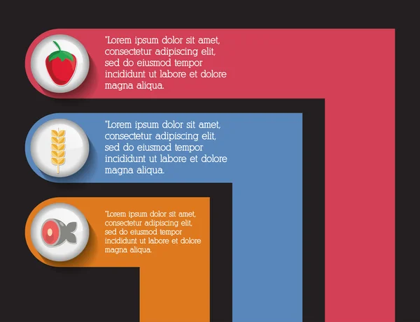 Infografik-Symbol. Ernährung und Bio-Lebensmittel. Vektorgrafik — Stockvektor