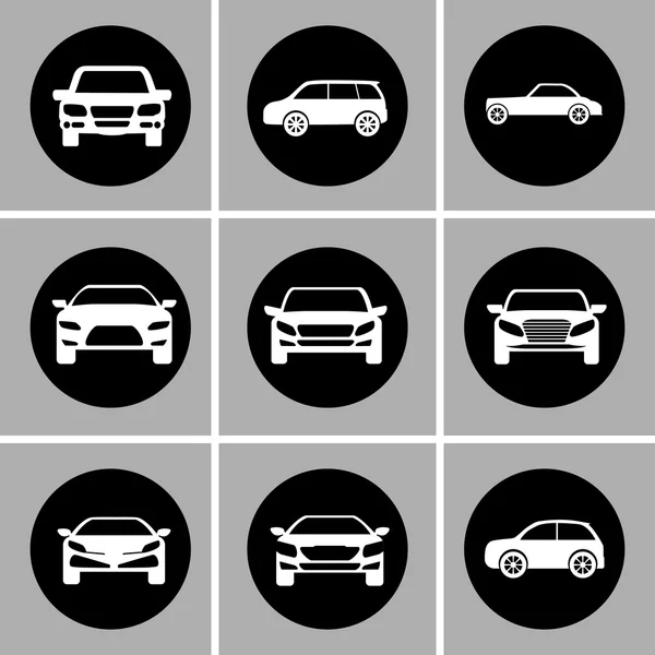 White cars set. Transportation design. Vector graphic — ストックベクタ