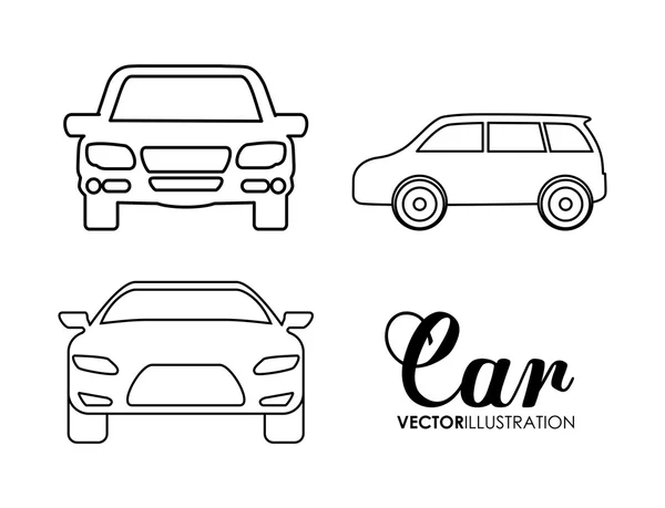 シルエットカーセット。輸送設計。ベクトルグラフィック — ストックベクタ