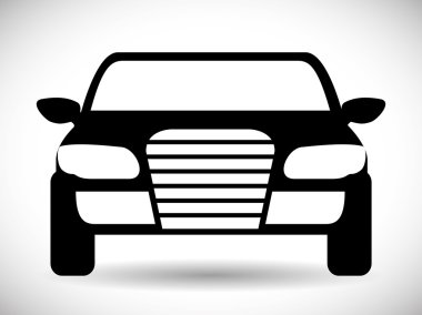 Siyah araba simgesi. Ulaşım tasarımı. Vektör grafiği