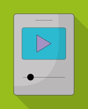 Mp3 ve Oyna simgesi. Müzik online ve Teknoloji. Vektör grafiği