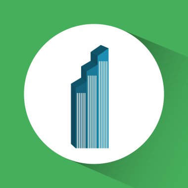 Bina ve kule simgesi. Şehir tasarımı. Vektör grafiği