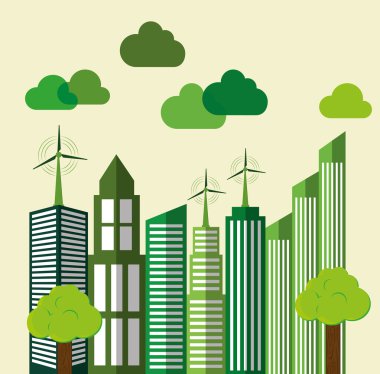 Eko Bina . Şehir tasarımı. Vektör grafiği