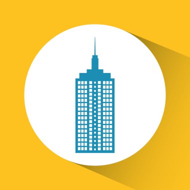 Bina ve kule simgesi. Şehir tasarımı. Vektör grafiği