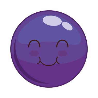 Kawaii yüz simgesi. Karikatür yüz tasarımı. Vektör grafiği