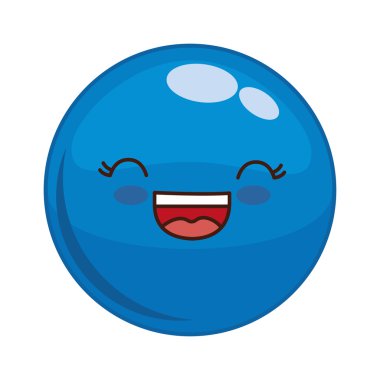 Kawaii yüz simgesi. Karikatür yüz tasarımı. Vektör grafiği