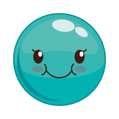 Kawaii yüz simgesi. Karikatür yüz tasarımı. Vektör grafiği